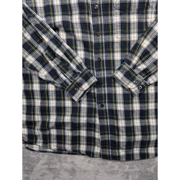 LL Bean Flannel Button Up Shirt Mens XXL Plaid Classic Fit Rugged Chore Pocket - Picture 4 of 9